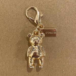 Coach Gold Teddy Bear Bag Charm